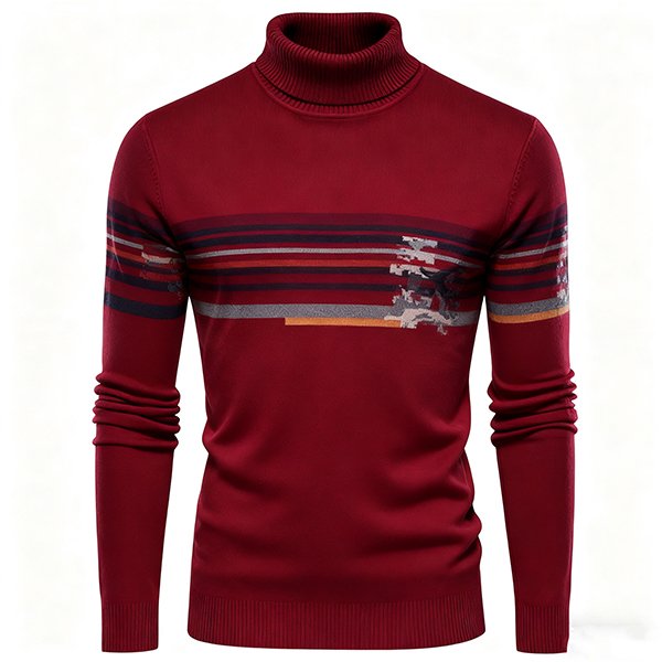 Men's Turtleneck Sweater - Fall Winter Fashion Long Sleeve Knit Pullover