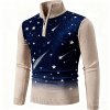Men's Casual Half-Zip Sweater - Turtleneck Knit Long Sleeve