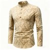 Men's Premium Linen-Cotton Shirt - Slim-Fit Stand Collar Half-Open